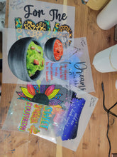 Load image into Gallery viewer, Custom Glitter, Halo Shimmer or Glow in the Dark DTF Transfers By the Roll (gang/nested designs)- Printed on Demand (Direct to Film)
