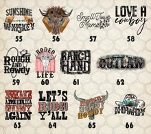 Load image into Gallery viewer, Country Chic, Western and Farm Life lll Themed DTF Transfers