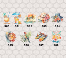 Load image into Gallery viewer, Summer Themed DTF Transfers IIII