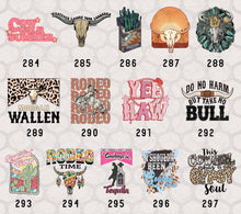 Load image into Gallery viewer, Country Chic, Western and Farm Life V Themed DTF Transfers