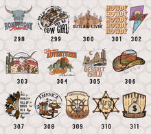 Load image into Gallery viewer, Country Chic, Western and Farm Life V Themed DTF Transfers