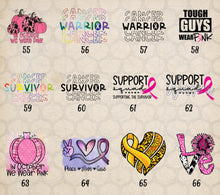 Load image into Gallery viewer, Cancer Awareness Themed DTF Transfers