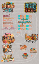 Load image into Gallery viewer, Pre Designed DTF Gang Sheet- Multiple Designs and Themes