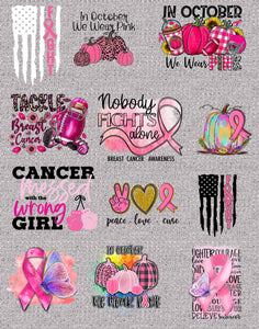 Cancer Awareness Themed DTF Transfers