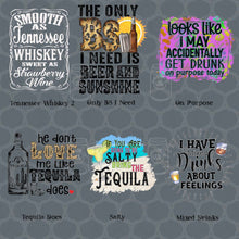 Load image into Gallery viewer, Adult Designs DTF Transfers- Drinking and Adult Content