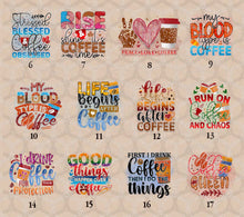 Load image into Gallery viewer, Coffee Tea and Coco Themed DTF Transfers