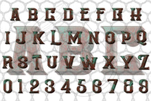 Load image into Gallery viewer, 3D Teal Rust Alpha Set - Digital Download (Sublimation, Heat Transfer, HTV, Graphic Designs, Clip Art, Commercial Use)