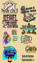 Load image into Gallery viewer, Pre Designed DTF Gang Sheet- Multiple Designs and Themes