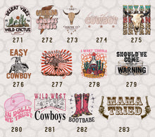 Load image into Gallery viewer, Country Chic, Western and Farm Life V Themed DTF Transfers