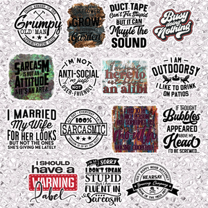 Pocket or Can Cooler Pre Designed DTF Gang Sheet- Multiple Designs and Themes
