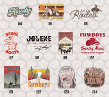 Load image into Gallery viewer, Retro Country Western Themed DTF Transfers II