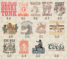 Load image into Gallery viewer, Retro Country Western Themed DTF Transfers