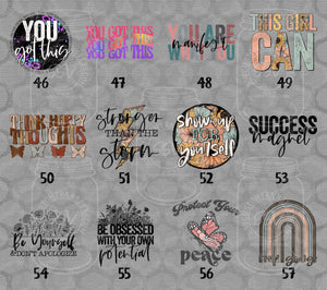 Inspire, Motivate and Affirmation Designs DTF Transfers