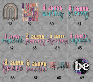 Inspire, Motivate and Affirmation Designs DTF Transfers II