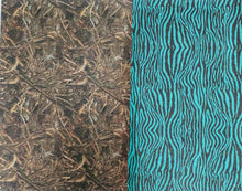 Load image into Gallery viewer, 18&quot; Glitter Pattern Heat Transfer Vinyl- Teal Zebra Print