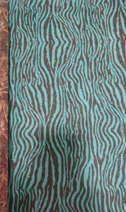 18" Glitter Pattern Heat Transfer Vinyl- Teal Zebra Print