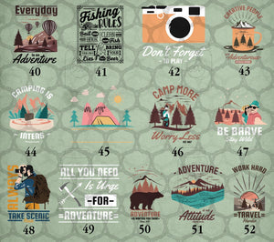 Outdoor Adventure Themed Sublimation Transfers