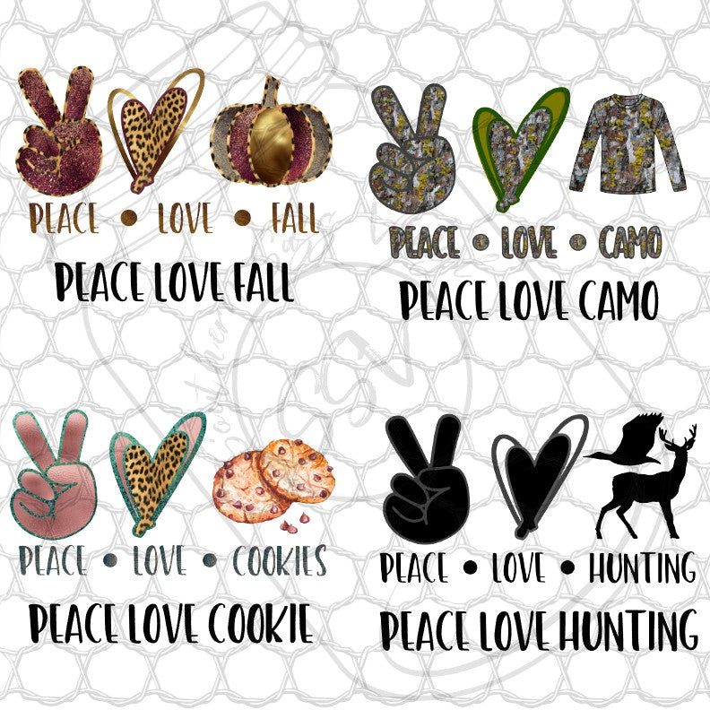 Peace Love Designs Sublimation Transfers