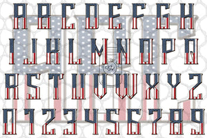 US Flag Alpha Set - Digital Download (Sublimation, Heat Transfer, HTV, Graphic Designs, Clip Art, Commercial Use)