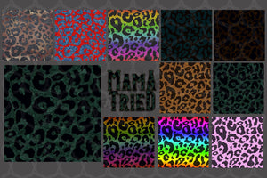 Colorful Leopard Print Digital Paper Set - Digital Download (Sublimation, Heat Transfer, HTV, Graphic Designs, Clip Art, Commercial Use)