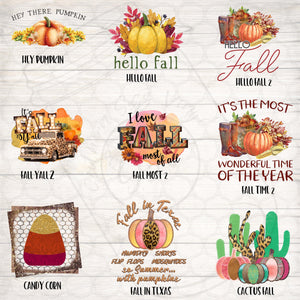 Fall Themed Sublimation Transfers