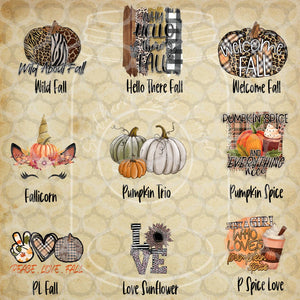 Fall Themed Sublimation Transfers