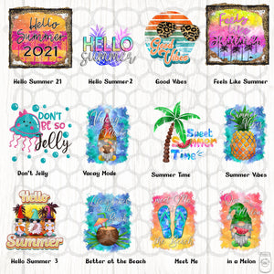Summer Themed Sublimation Transfers