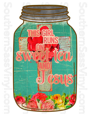 Sweet Tea & Jesus- PNG Clip Art Instant Digital Download