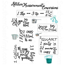 Load image into Gallery viewer, Kitchen Conversion Measurement Chart- Digital Download PNG Clipart Printable