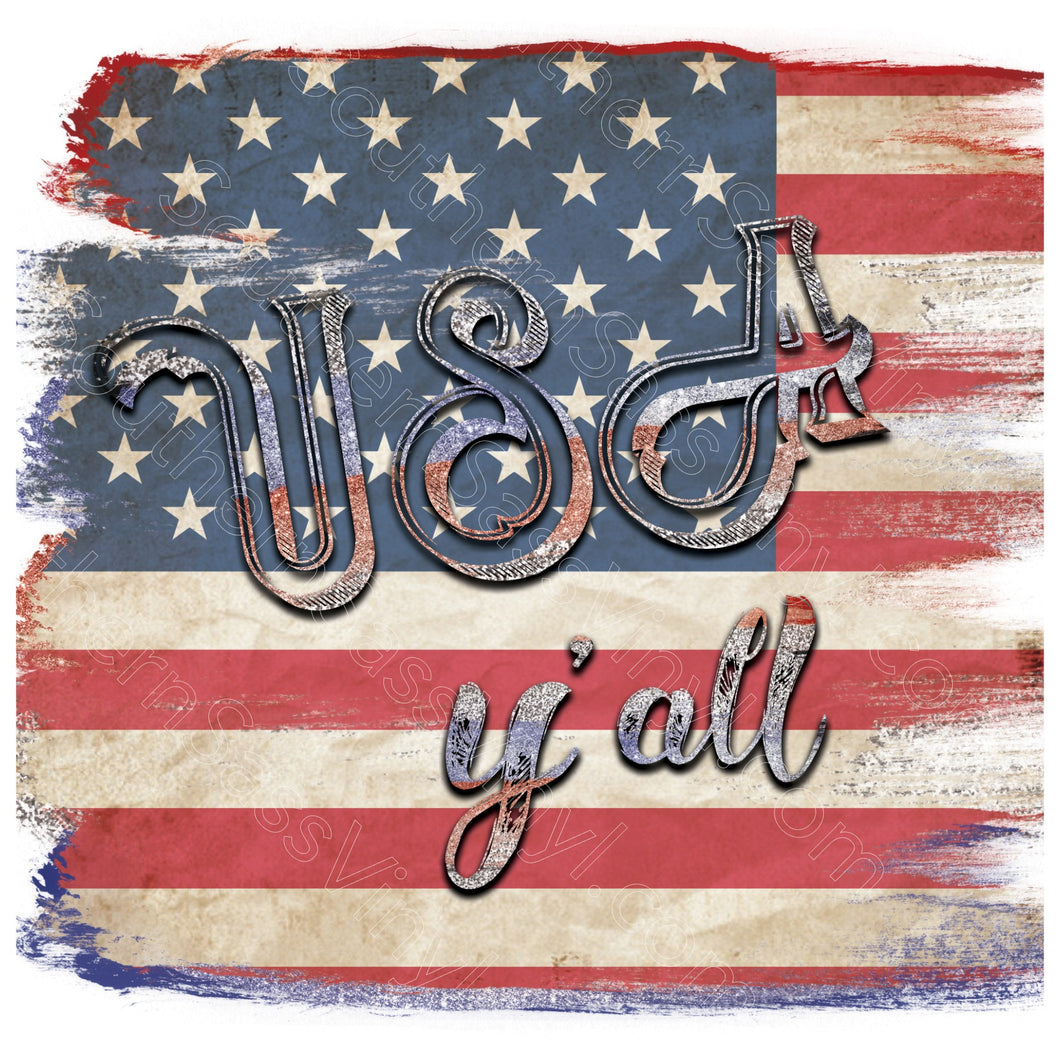 USA Y'all- Digital Download PNG Clipart Graphic