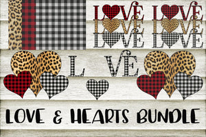 Love and Hearts Design Elements Bundle- PNG Clip Art Instant Digital Download
